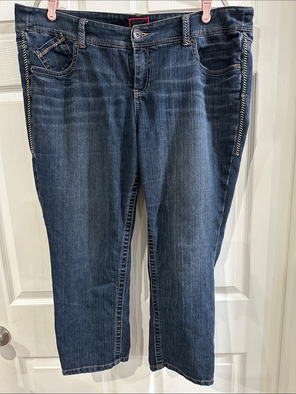 TORRID Dark Blue Cropped Jeans with Side Zippers